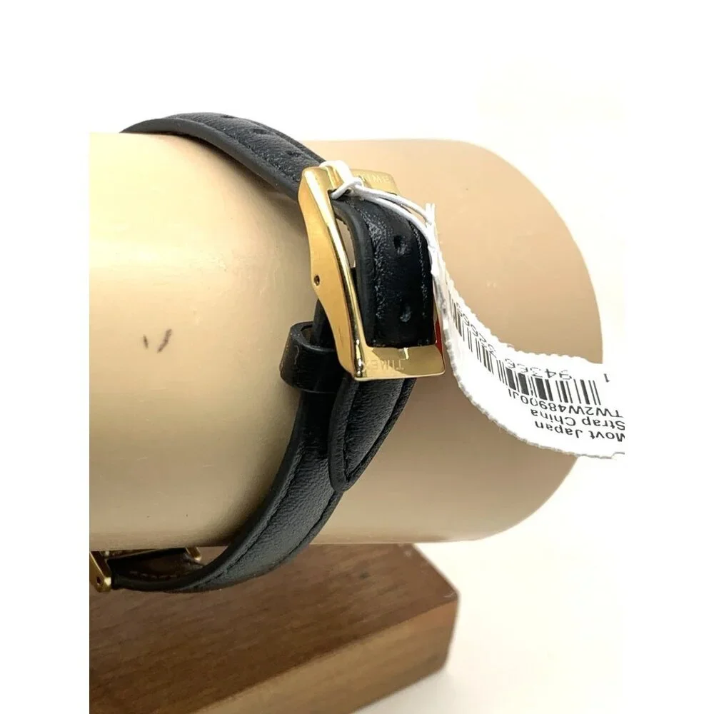 Timex Women's Watch TW2W48900 Quartz Gold Black Leather Band 31mm